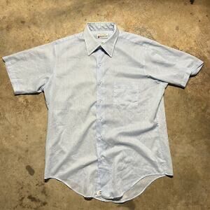 Vintage 60s Arrow Belmont Club Blue Short Sleeve Shirt